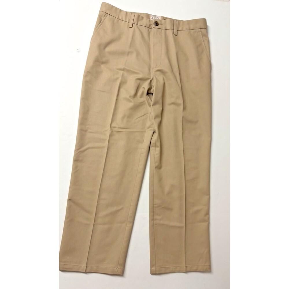 St. John's Bay Men's Classic Fit Khaki Pants 100% Cotton Flat Front 34x29 EXC